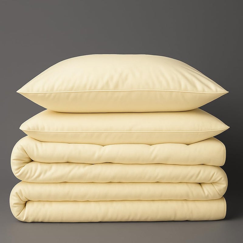 Peru Pima 415 Thread Count Percal King/Cal King Duvet Cover Set - 100% Peruvian Pima Cotton, 3 Piece (1 Cover, 2 Pillowcases) - Cooling, Crisp, Deep Pocket, Hotel Quality Bedding - Ivory - Image 1